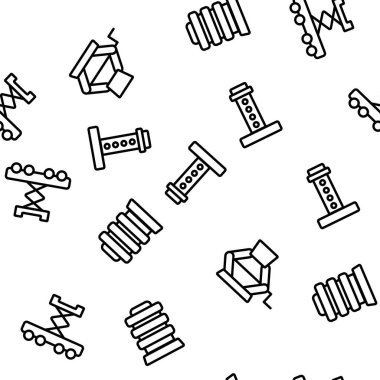 Jack vidası Ekipman Vektörü Kusursuz Desen İnce Çizgili Çizgi Çizimi