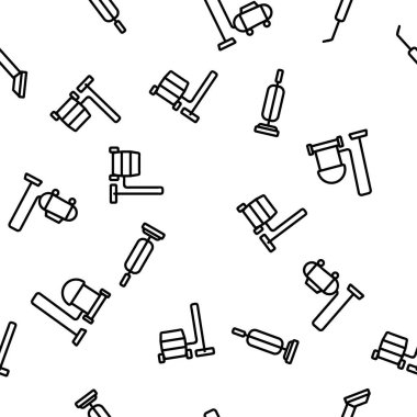 Süpürge Temizleyici Aygıt Vektörü Kusursuz Desensiz İnce Çizgi Çizgisi ResmiComment