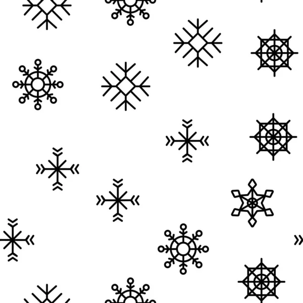 Copo Nieve Tracery Vector Seamless Pattern Thin Line Illustration — Vector de stock