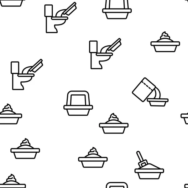 Pet Litter Accessory Vector Seamless Pattern Thin Line Illustration — Stock Illustration Pet Litter Accessory Vector Seamless Pattern Thin Line Illustration Royalty Free Stock Illustrations