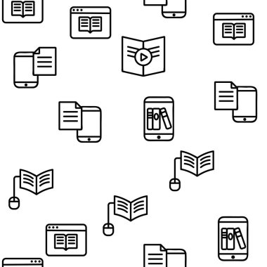 Ebook Elektronik Araç Vektörü Kusursuz Şablon İnce Çizgili Çizgi ResimleriName