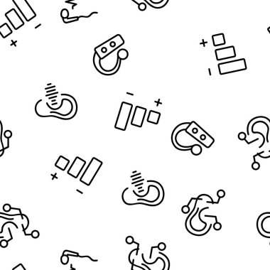 Ses Yardımı Aracı Vektörü Kusursuz Desensiz İnce Çizgili Çizgi Çizimi