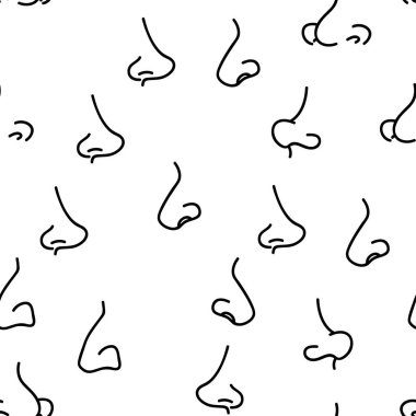 Burun İnsan Yüzü Organ Vektörü Kusursuz Şablon İnce Çizgili Çizgi Çizimi