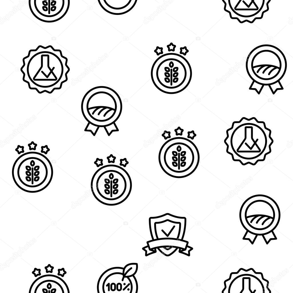 Gmp Certified Mark Vector Seamless Pattern Thin Line Illustration