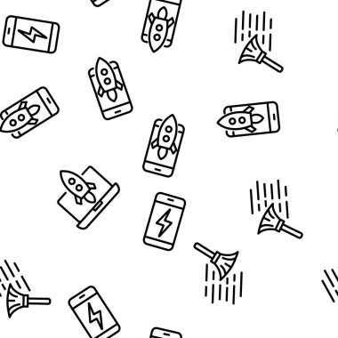 Temizleme Uygulaması Vektörü Kusursuz Desensiz Çizgi Çizgisi ResmiComment