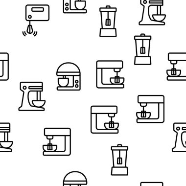 Mutfak Karıştırıcı Aygıt Vektörü Kusursuz Desensiz İnce Çizgi Çizgisi ResmiComment