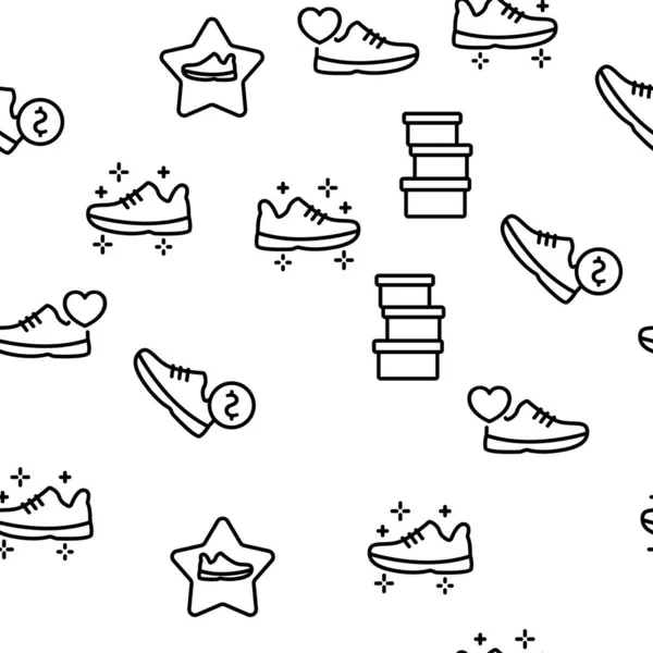 Sneakerhead Calzado Vector Seamless Pattern Thin Line Ilustración — Vector de stock