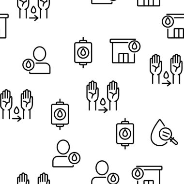 Donör Kan Bağışı Vektörü Kusursuz Şekilsiz İnce Çizgili Çizgi Çizimi