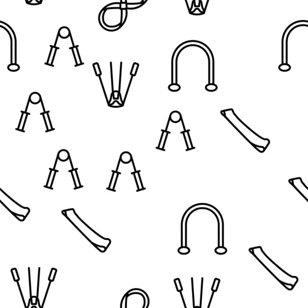 Übung Band Tools Vector Seamless Pattern Thin Line Illustration — Stockvektor