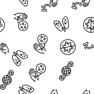 Enfeksiyon ve Hastalık Vektörü Kusursuz Şablon İnce Çizgi Çizgisi Çizimi