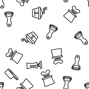 Özelleştirici Kitchenware Vektörü Kusursuz Desensiz Çizgi Çizgisi ResmiComment