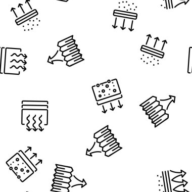 Hava Filtresi ve Hava Akımı Vektörü Kusursuz Şablon İnce Çizgi ResimleriName