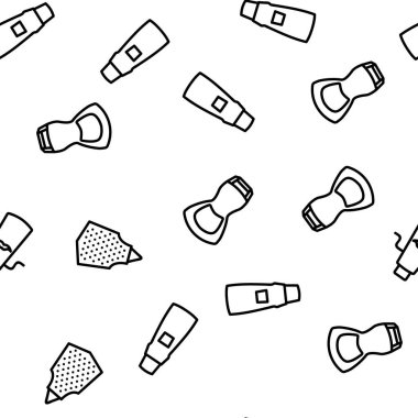 Önlük Mutfağı Kumaş Vektörü Kusursuz Şablon İnce Çizgi Çizgisi ResmiComment