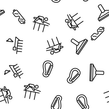 Tırmanışçı Ekipman Vektörü Kusursuz Desensiz Çizgi Çizgisi ResmiComment