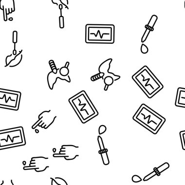 Tıbbi Test Analizi Vektörü Kusursuz Desensiz Çizgi Çizgisi Çizimi