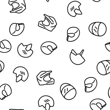 Miğfer Sürücüsü Aksesuar Vektör Kusursuz Desensiz Çizgi Çizgisi ResimleriComment