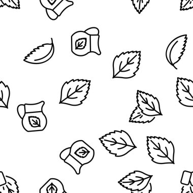 Nane Tazeleyici Yaprak Vektörü Kusursuz Desensiz İnce Çizgi Çizgisi ResmiComment