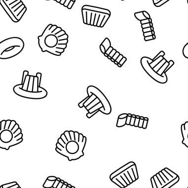 Yüzme Yüzüğü ve Havuz Yatağı Vektörü Kusursuz Şablon İnce Çizgi Çizgisi Çizimi