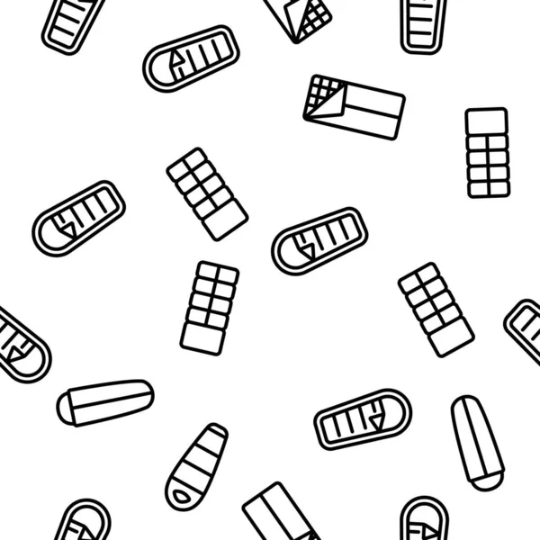 Sleeping Bag Accesorio Vector Seamless Pattern Thin Line Ilustración — Vector de stock