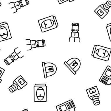 Dispenser Su Aracı Vektörü Kusursuz Şablon İnce Çizgi Çizgisi ResimleriComment