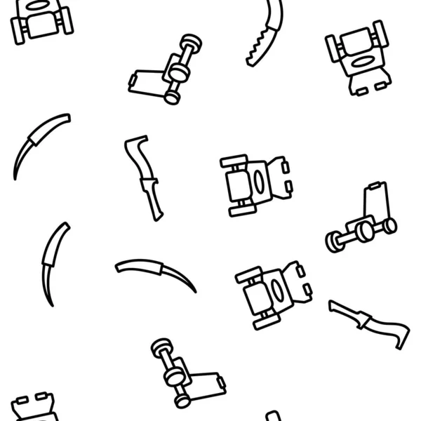 Lawn Mover Equipment Vector Seamless Pattern Thin Line Illustration — Stock Illustration Lawn Mover Equipment Vector Seamless Pattern Thin Line Illustration Stock Vector