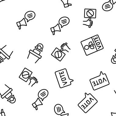 Siyasi Seçim Vektörü Kusursuz Desensiz İnce Çizgi ResimleriName