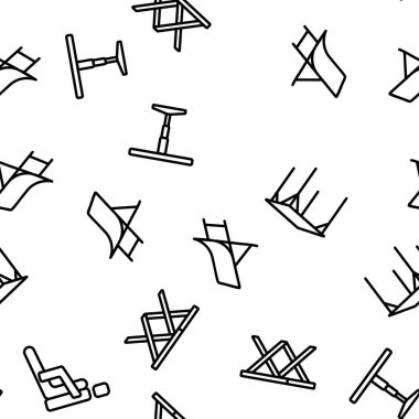 Katlanan Mobilya Vektörü Kusursuz Desensiz Çizgi Çizgisi ResmiComment