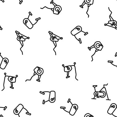 Egzersiz Bisiklet Sporu Vektörü Kusursuz Desen