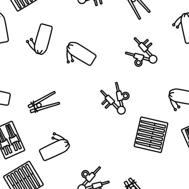 Çubuk Utensil Vektör Kusursuz Desen