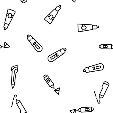3d Kalem Yazdırma Gadget Vektörü Kusursuz Desen