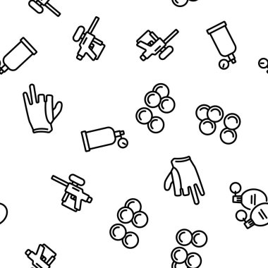 Paintball Oyun Aracı Vektörü Kusursuz Desen