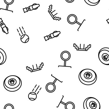 Köpek Eğitimi Ekipman Vektörü Kusursuz Desen