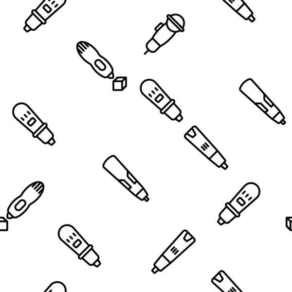 3d Pen Printing Gadget Vector sömlöst mönster — Stock vektor