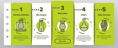 Vazo Çiçekleri Dekoratif Tabak Yazılımı Mobil Uygulama Sayfa Ekran Vektörü. Antika ve modern vazo farklı formda, Aromatik bitki resimleri için aksesuar