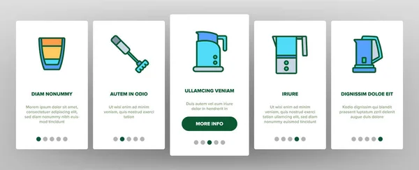Milchschäumer Gerät Onboarding Mobile App Seite Bildschirmvektor Milchschäumer Elektronische Geräte — Stockvektor
