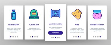 Sümüksü Sümük Mobil Uygulama Sayfa Ekran Vektörü. Şişe ve kabın içindeki sümük, tüp ve paket, damlama ve sıçrama, sümüksü kabarcıklar