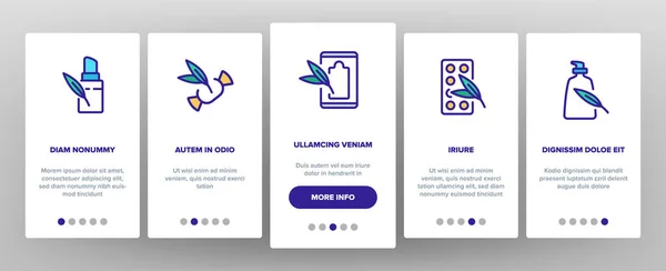 Eucalyptus Herbal Leaf Onboarding Mobile App Page Screen Vector Confiserie — Image vectorielle
