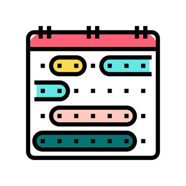 tatil takvimi renk ikonu vektörü. Tatil takvimi işareti. izole edilmiş sembol çizimi