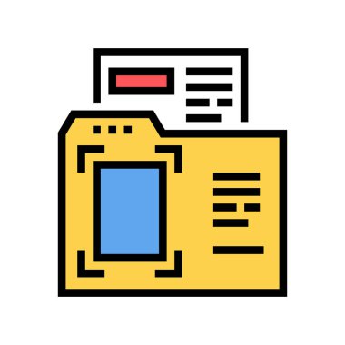 dizin renk simgesi vektöründeki belge. klasör işaretinde belge. izole edilmiş sembol çizimi