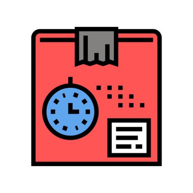 hızlı dağıtım kutusu renk ikonu vektörü. Hızlı teslimat kutusu işareti. izole edilmiş sembol çizimi