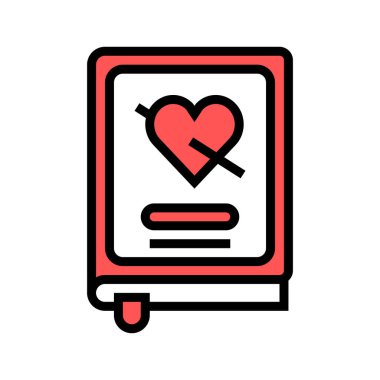 Romantizm türü renk ikonu vektörü. Romantizm türü işareti. izole edilmiş sembol çizimi