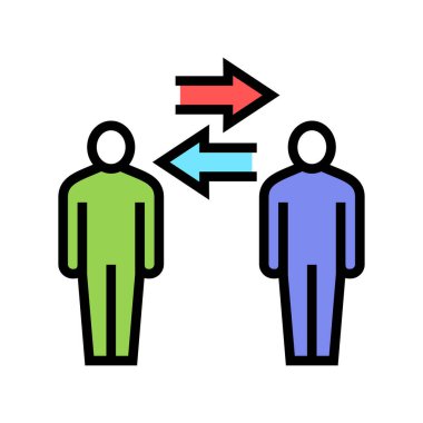 İnsan iletişim renk ikonu vektörü. İnsan iletişim işareti. izole edilmiş sembol çizimi