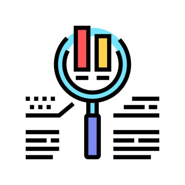 grafik araştırma renk ikonu vektörü. Çizelge araştırma işareti. izole edilmiş sembol çizimi