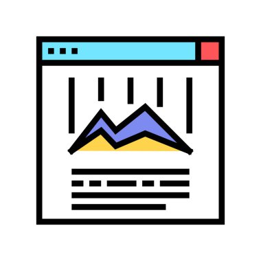 çevrimiçi grafik renk ikonu vektörü. Online çizelge işareti. izole edilmiş sembol çizimi