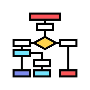 Şirket çalışanlarının hiyerarşi renk ikonu vektörü. Şirket çalışanı hiyerarşisi işareti. izole edilmiş sembol çizimi