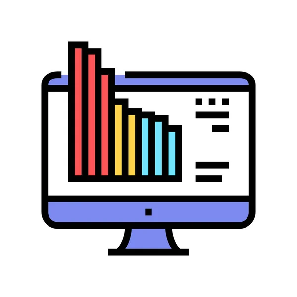 Online Market Monitoring Color Icon Vector Online Market Monitoring Sign — Stock Vector