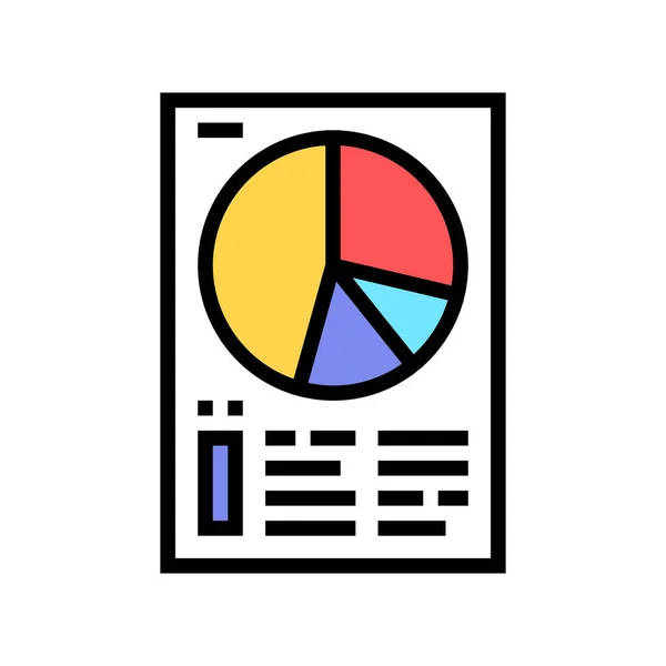 Diagrama Lista Papel Vector Icono Color Diagrama Signo Lista Papel — Vector de stock