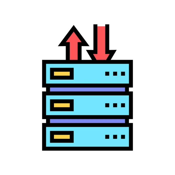 Vettore Icona Colore Data Center Data Center Segno Illustrazione Simbolo — Vettoriale Stock