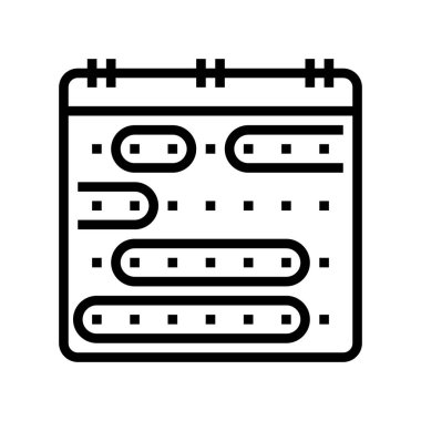 tatil takvimi simge vektörü. Tatil takvimi işareti. izole edilmiş çizgi simgesi siyah illüstrasyon