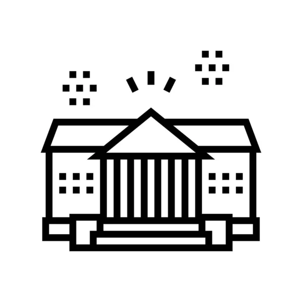 Huis Residentie Lijn Icoon Vector Woonhuis Bord Geïsoleerde Contour Symbool — Stockvector